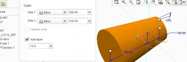 taper extrude