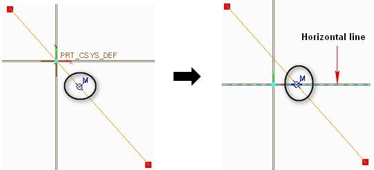 Coincident constraint in creo parametric sketch