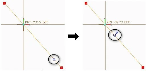 Midpoint constraint in creo parametric sketch