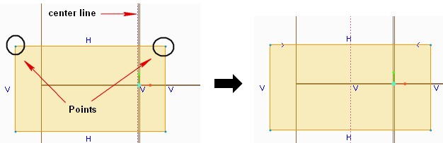 Symmetry constraint in creo parametric sketch