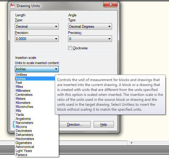 How to Change the units setting in AutoCAD2010