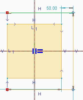 final result of chain offset in creo parametric sketch