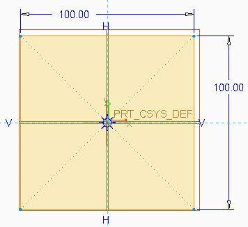 offset rectangle in creo parametric sketch