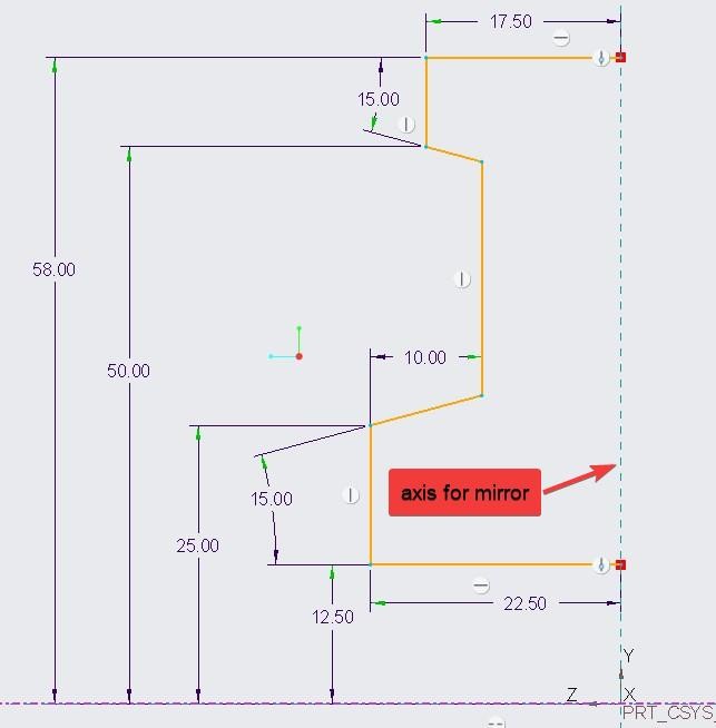 Revolved sketch mirror