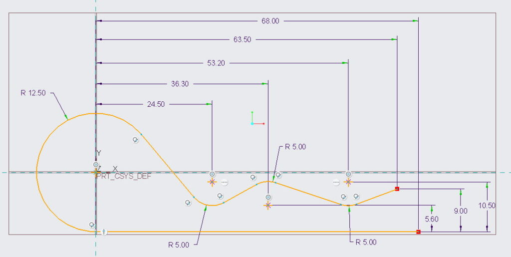trajectory sketch for sweep tool